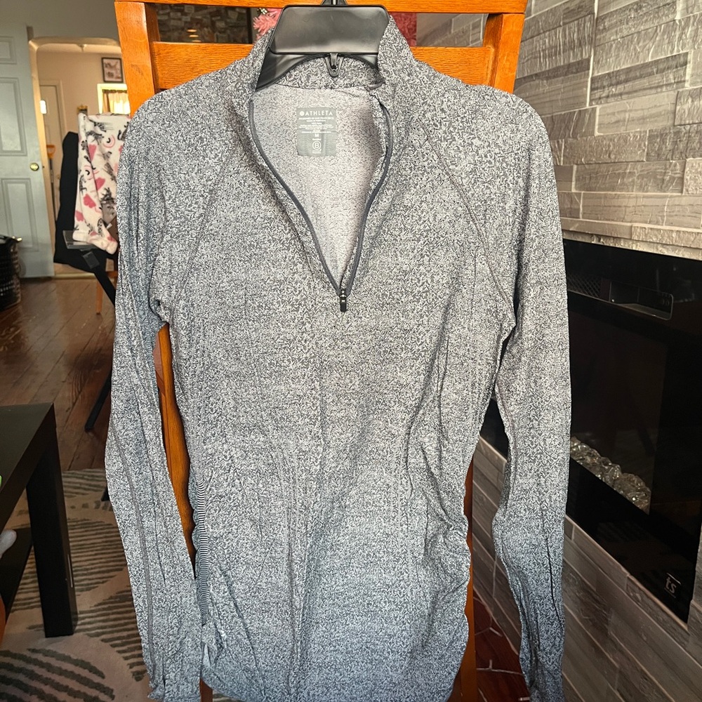 Athleta Gray Zip-Up Sweatshirt